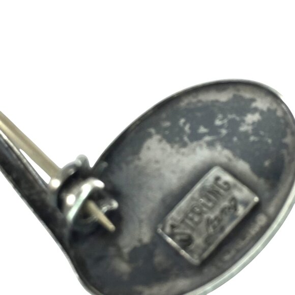 Sterling Silver Music Note LANG Statement Brooch Pin Sixteenth - Picture 3 of 5